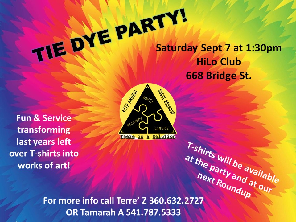 Tie Dye colorful background of a flyer for an event.
